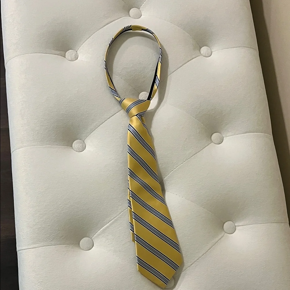 Boys Yellow and Blue Striped Tie